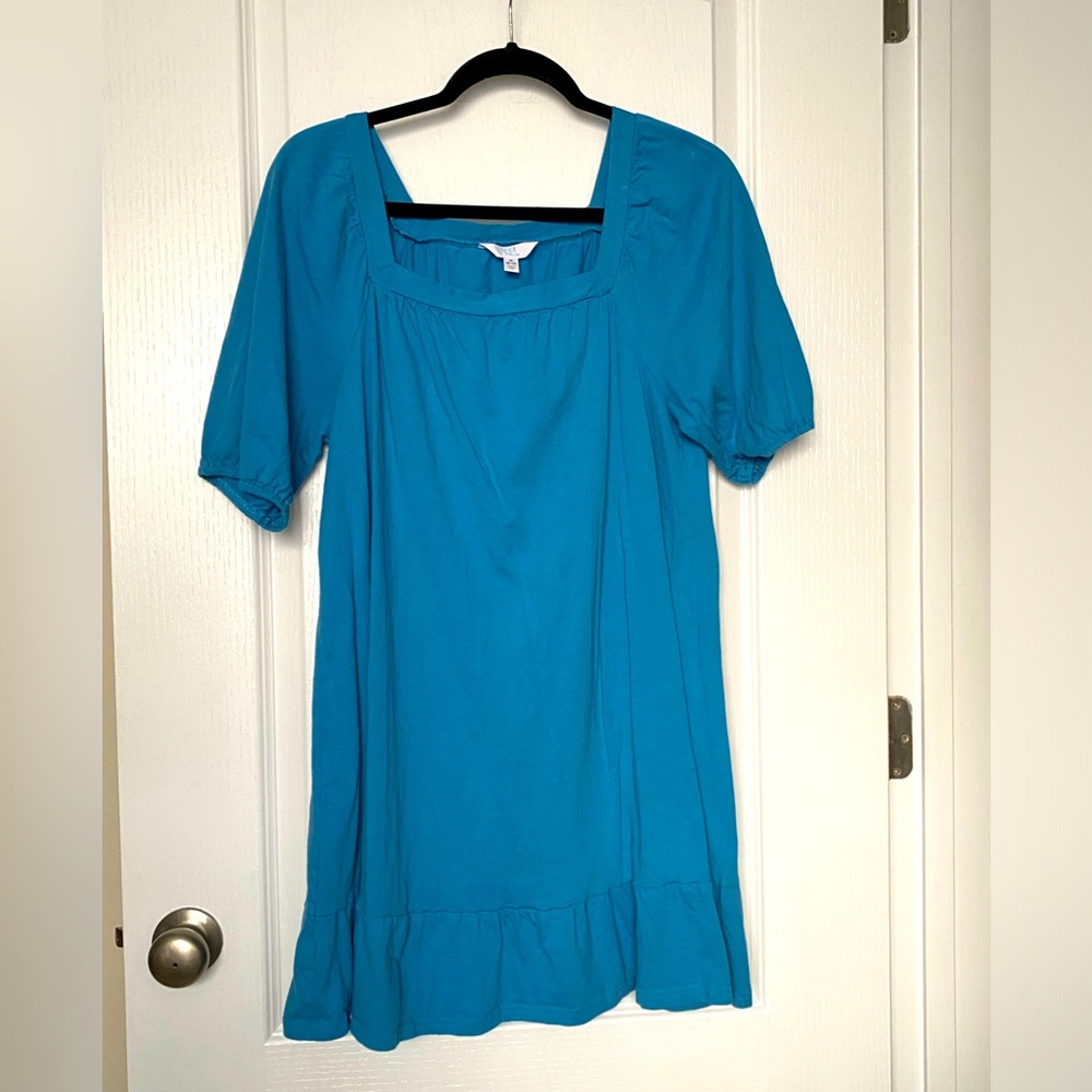 Time and Tru Women’s M Blue Square Neck T Shirt Dress